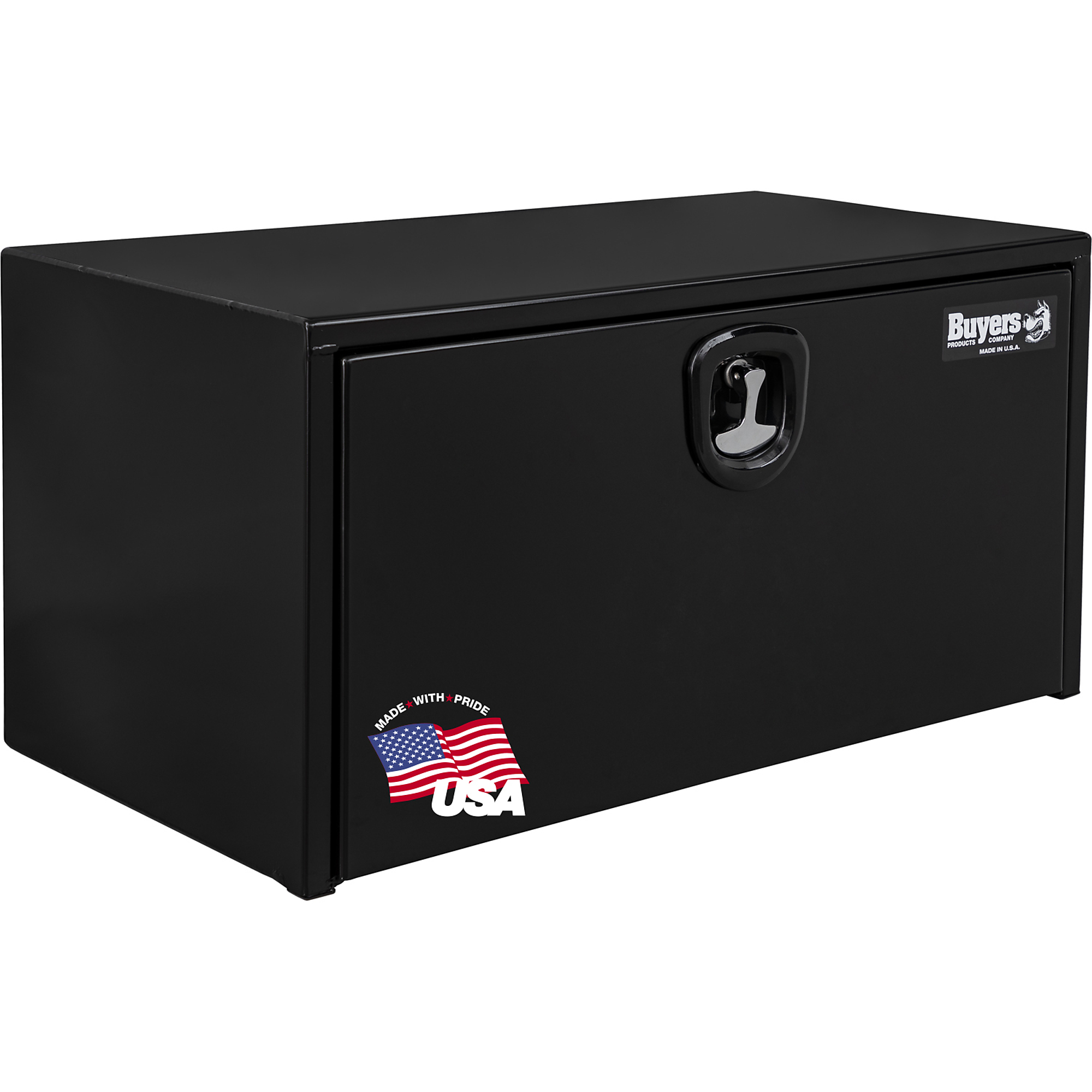 Buyers Products, 36x18x18in. Steel Underbody Truck Tool Job Storage Box, Width 36 in, Material Carbon Steel, Color Finish Glossy Black, Model# 1732305